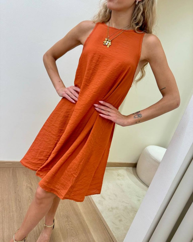 Vestito corto vogatore arancio Tensione In Shop Online Vestito corto vogatore arancio Tensione In