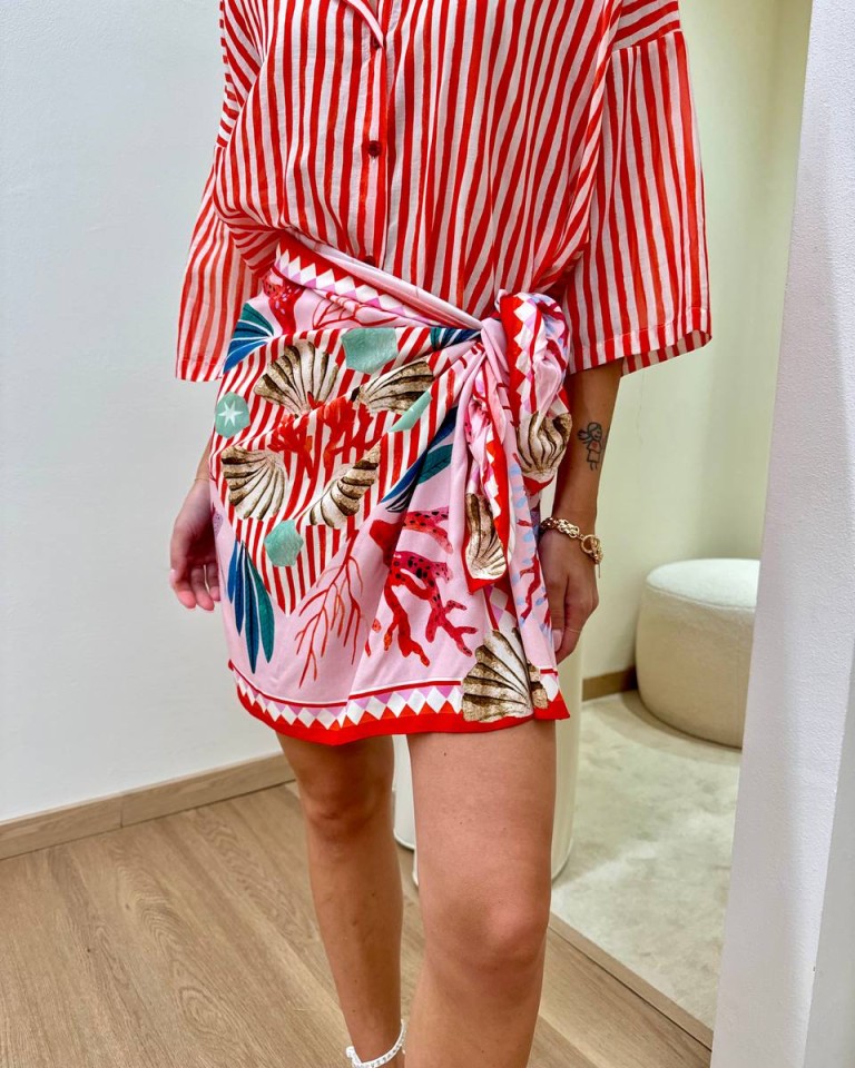 Gonna corta pareo fantasia marina rosa Tensione In Shop Online Gonna corta pareo fantasia marina rosa Tensione In