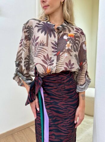Shop Online Camicia coreana fantasia tucano verde militare HaveOne
