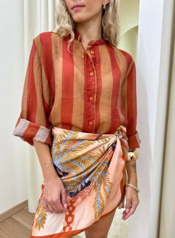 Shop Online Camicia coreana righe tabacco e india HaveOne