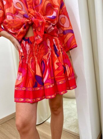 Shop Online Minigonna fantasia astratta corallo Tensione In