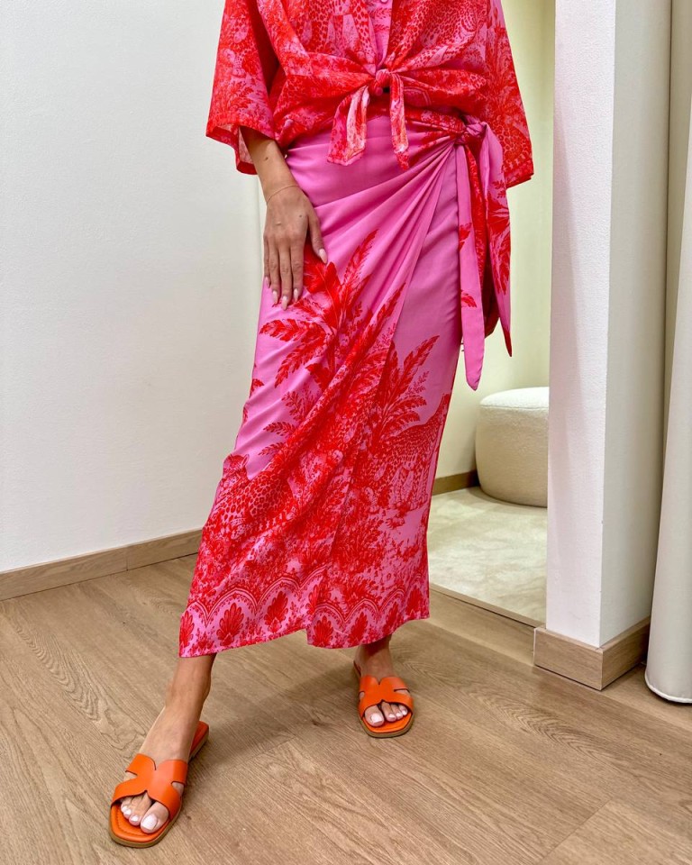 Gonna pareo lunga leopardi rosa e rossa Tensione In Shop Online Gonna pareo lunga leopardi rosa e rossa Tensione In