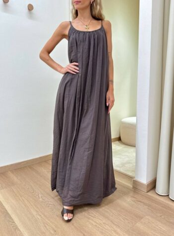 Shop Online Vestito in cotone lungo svasato moro Tensione In