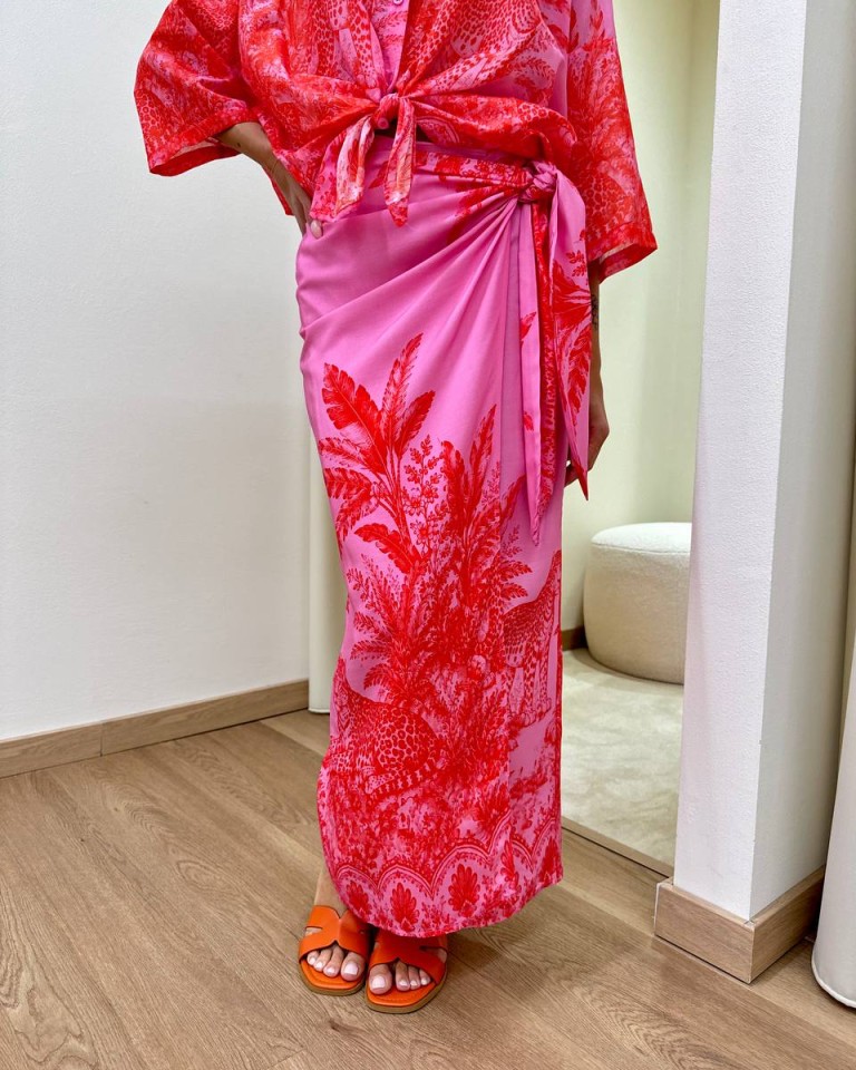 Gonna pareo lunga leopardi rosa e rossa Tensione In Shop Online Gonna pareo lunga leopardi rosa e rossa Tensione In