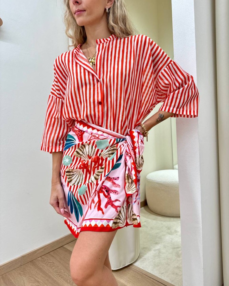 Gonna corta pareo fantasia marina rosa Tensione In Shop Online Gonna corta pareo fantasia marina rosa Tensione In