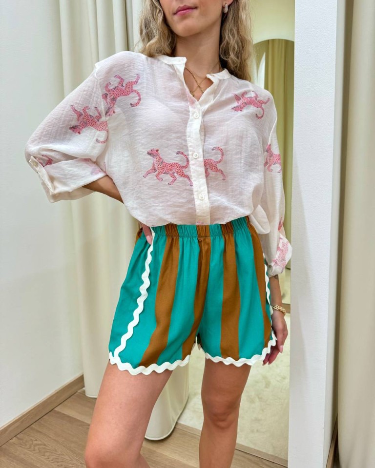 Camicia ampia coreana burro fantasia leopardo HaveOne Shop Online Camicia ampia coreana burro fantasia leopardo HaveOne