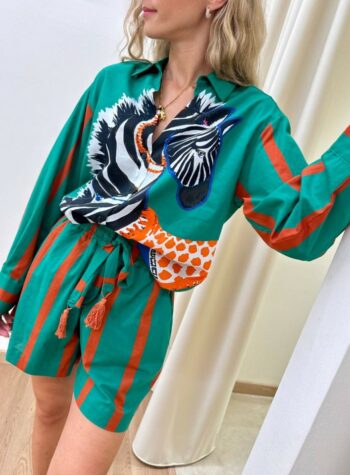 Shop Online Shorts righe verde e rosso Souvenir