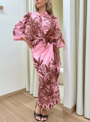 Shop Online Camicia mussola leopardi rosa e moro Tensione In