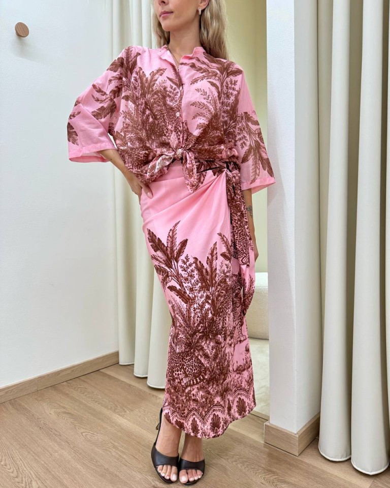 Gonna pareo lunga leopardi rosa e moro Tensione In Shop Online Gonna pareo lunga leopardi rosa e moro Tensione In