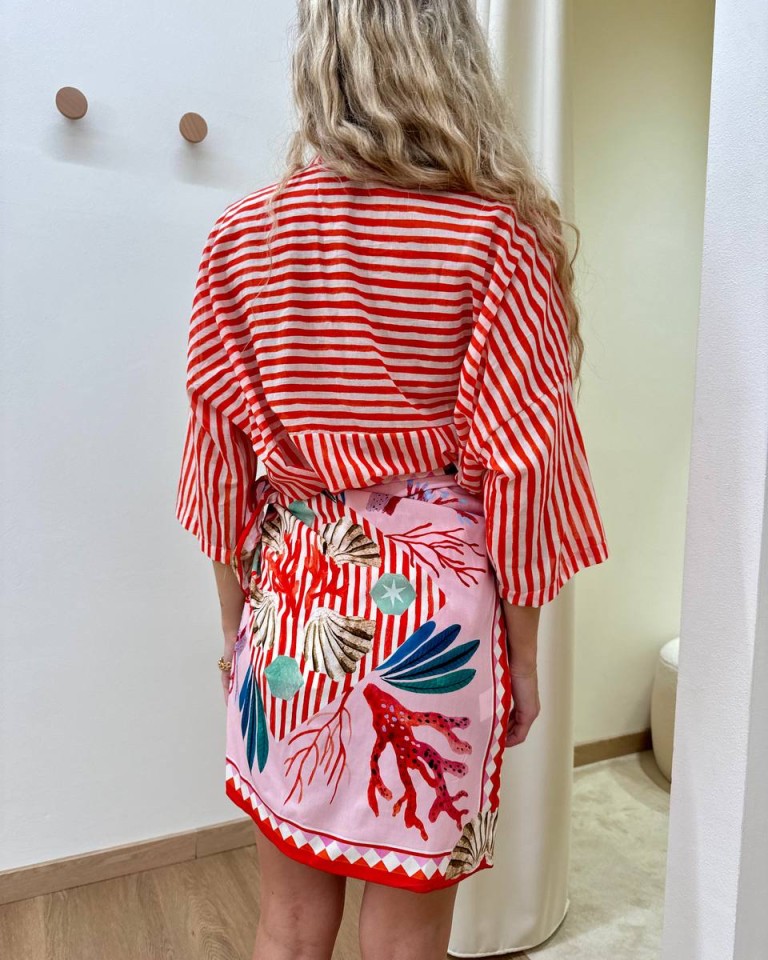 Gonna corta pareo fantasia marina rosa Tensione In Shop Online Gonna corta pareo fantasia marina rosa Tensione In