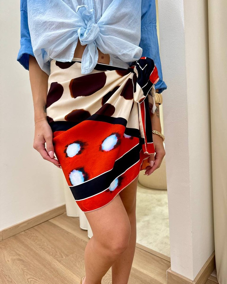 Gonna pareo corta pois bicolor Tensione In Shop Online Gonna pareo corta pois bicolor Tensione In
