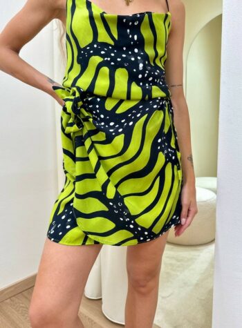 Shop Online Gonna pareo corta fantasia farfalla verde e nera HaveOne