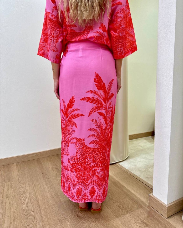 Gonna pareo lunga leopardi rosa e rossa Tensione In Shop Online Gonna pareo lunga leopardi rosa e rossa Tensione In