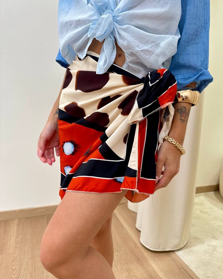 Gonna pareo corta pois bicolor Tensione In Shop Online Gonna pareo corta pois bicolor Tensione In