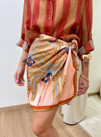 Shop Online Gonna pareo corta fantasia pavoni cipria e tabacco HaveOne