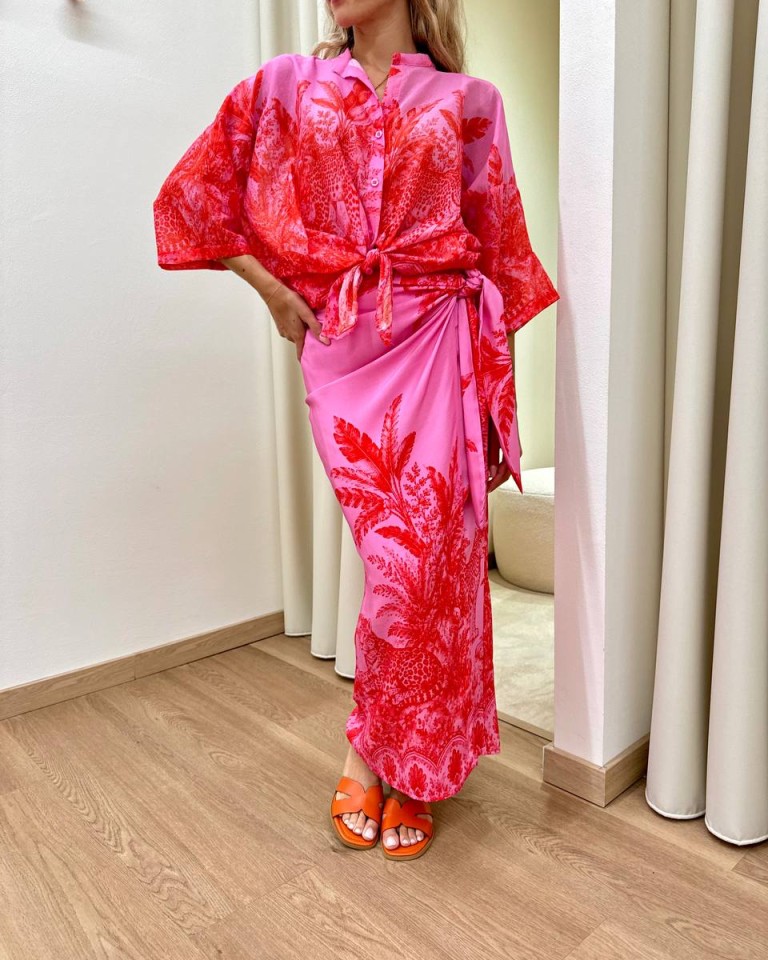 Gonna pareo lunga leopardi rosa e rossa Tensione In Shop Online Gonna pareo lunga leopardi rosa e rossa Tensione In