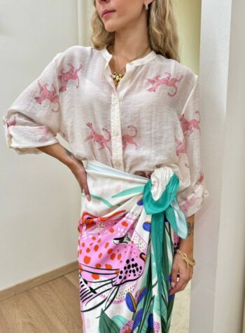 Shop Online Camicia ampia coreana burro fantasia leopardo HaveOne