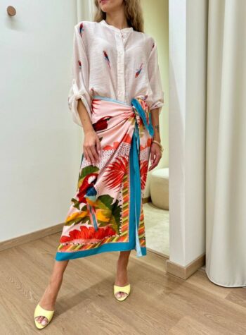 Shop Online Gonna pareo lunga fantasia pappagalli rosa HaveOne