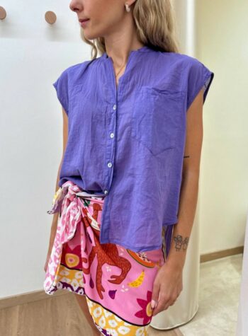 Shop Online Camicia coreana smanicata viola Tensione In