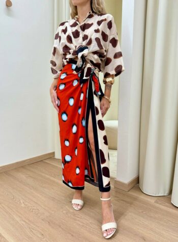 Shop Online Gonna pareo lunga pois bicolor Tensione In