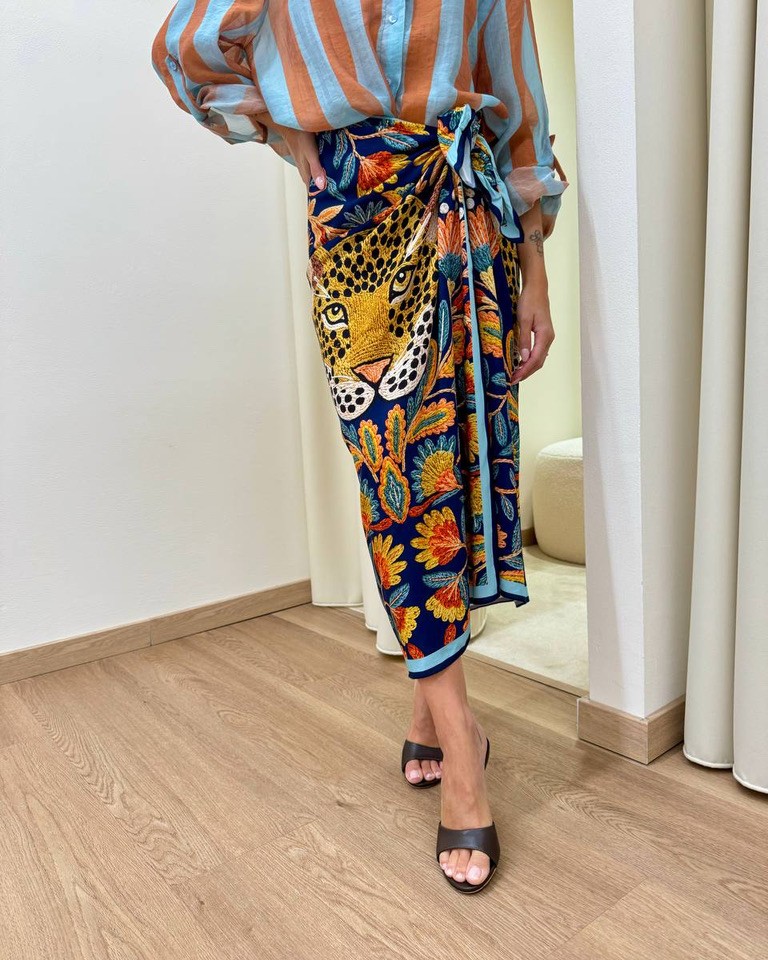 Gonna pareo lunga fantasia leopardo blu HaveOne Shop Online Gonna pareo lunga fantasia leopardo blu HaveOne