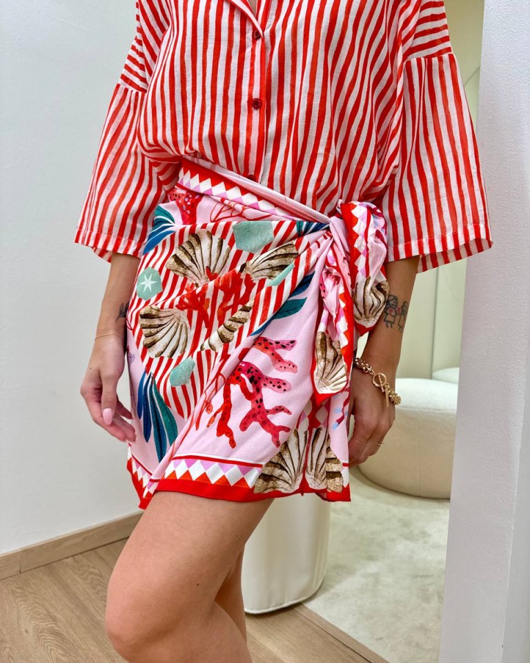 Gonna corta pareo fantasia marina rosa Tensione In Shop Online Gonna corta pareo fantasia marina rosa Tensione In