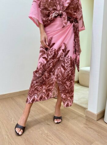 Shop Online Gonna pareo lunga leopardi rosa e moro Tensione In