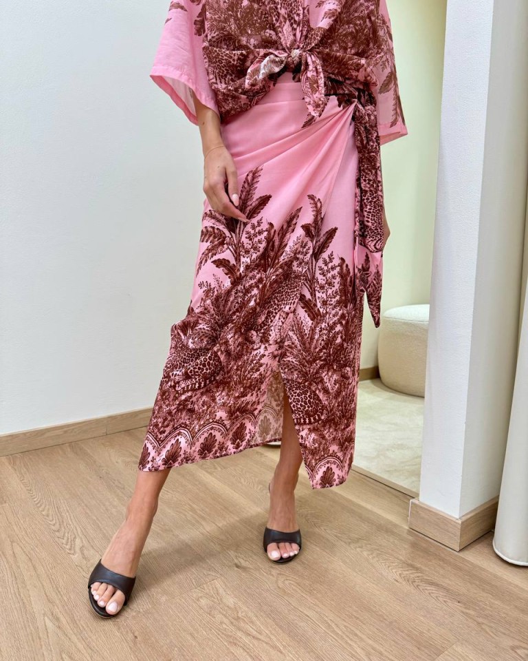 Gonna pareo lunga leopardi rosa e moro Tensione In Shop Online Gonna pareo lunga leopardi rosa e moro Tensione In