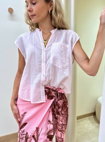 Shop Online Camicia coreana smanicata rosa Tensione In