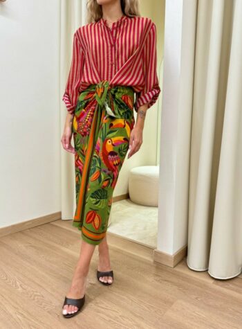 Shop Online Gonna pareo lunga pappagalli verde HaveOne