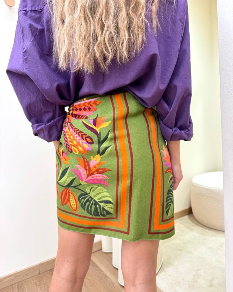 Gonna pareo corta pappagalli verde HaveOne Shop Online Gonna pareo corta pappagalli verde HaveOne