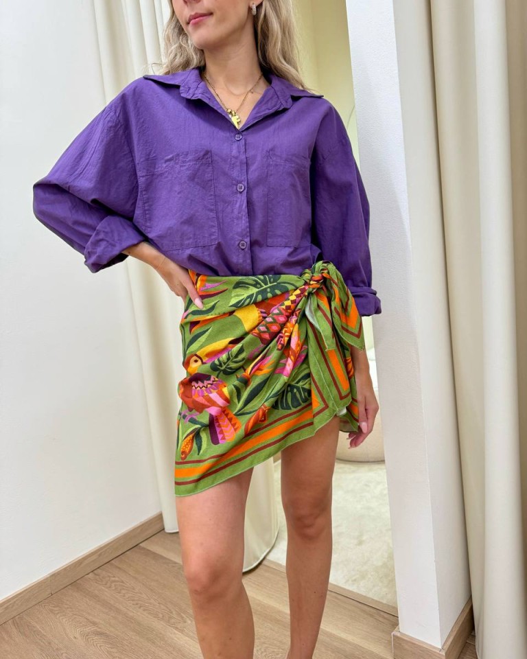 Gonna pareo corta pappagalli verde HaveOne Shop Online Gonna pareo corta pappagalli verde HaveOne