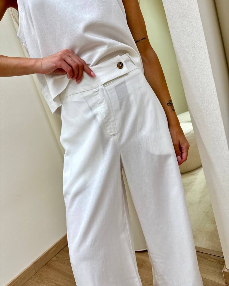 Completo misto lino panna Tensione In Shop Online Completo misto lino panna Tensione In