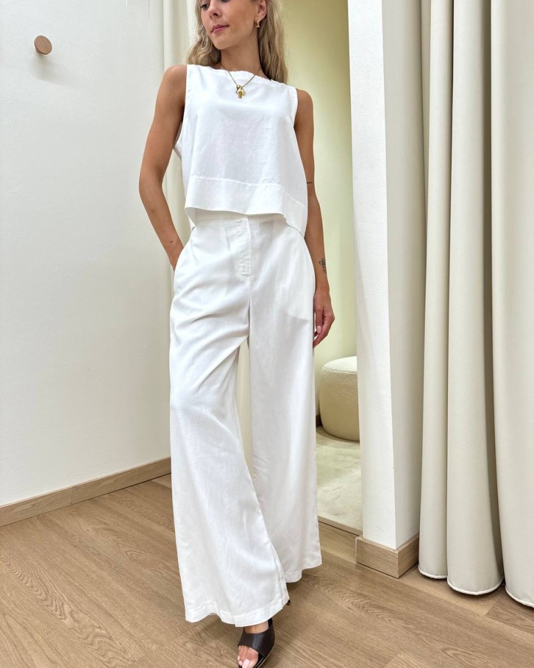 Completo misto lino panna Tensione In Shop Online Completo misto lino panna Tensione In
