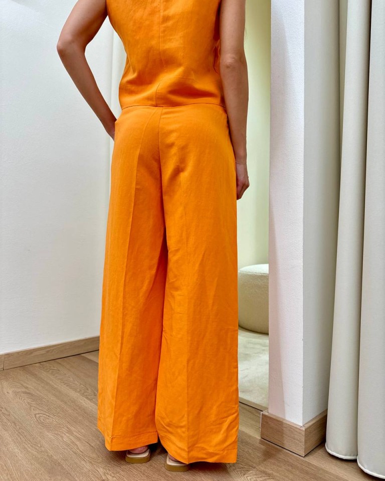 Completo misto lino arancio Tensione In Shop Online Completo misto lino arancio Tensione In