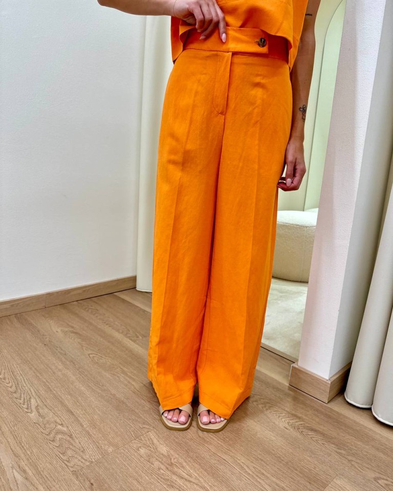 Completo misto lino arancio Tensione In Shop Online Completo misto lino arancio Tensione In