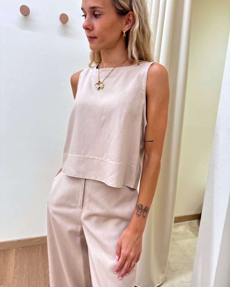 Completo misto lino beige Tensione In Shop Online Completo misto lino beige Tensione In