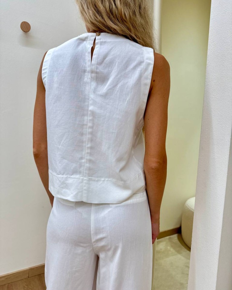 Completo misto lino panna Tensione In Shop Online Completo misto lino panna Tensione In