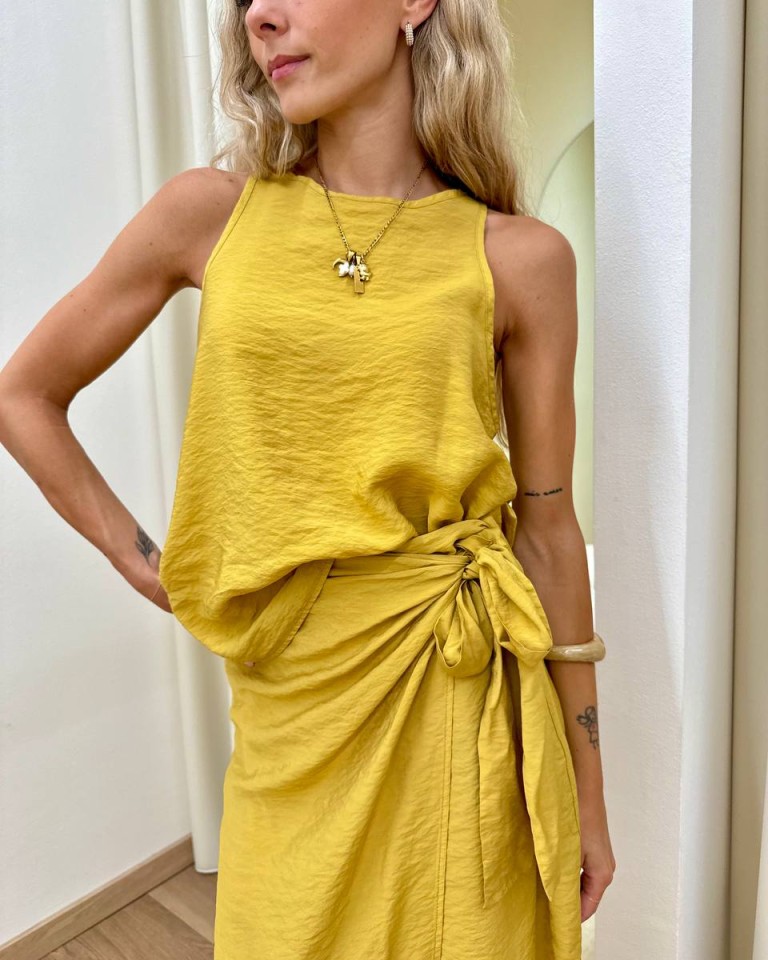 Top vogatore senape Tensione In Shop Online Top vogatore senape Tensione In