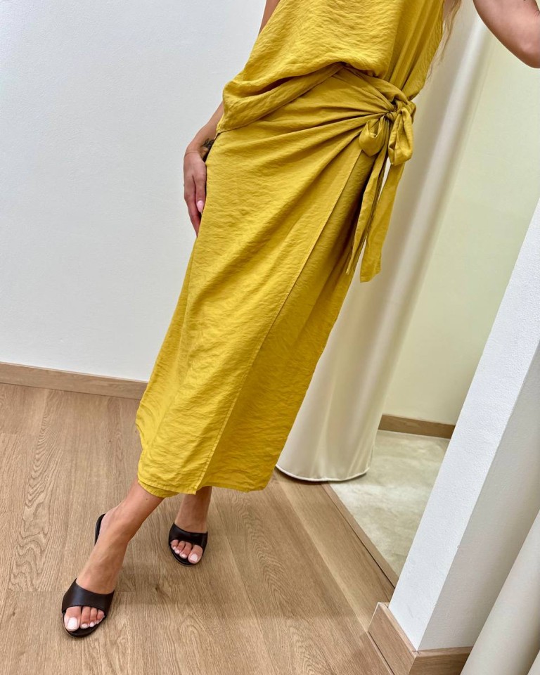 Gonna pareo midi senape Tensione In Shop Online Gonna pareo midi senape Tensione In