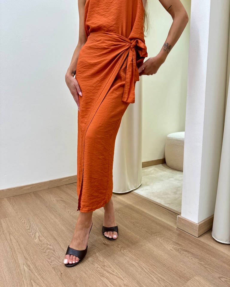 Gonna pareo midi ruggine Tensione In Shop Online Gonna pareo midi ruggine Tensione In