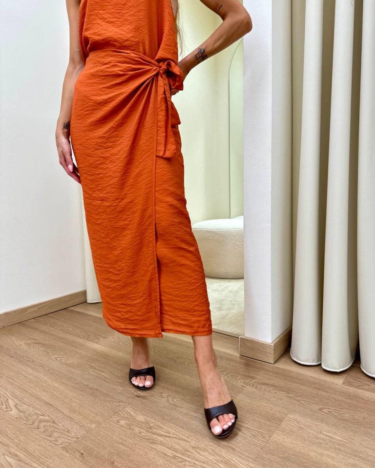 Gonna pareo midi ruggine Tensione In Shop Online Gonna pareo midi ruggine Tensione In