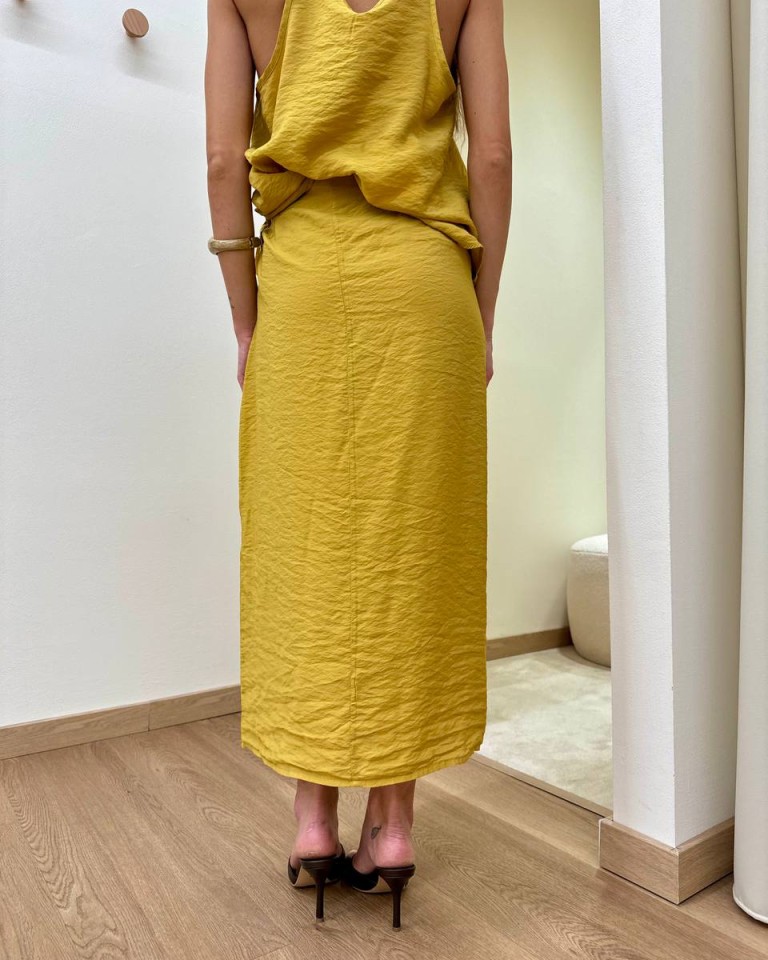 Gonna pareo midi senape Tensione In Shop Online Gonna pareo midi senape Tensione In