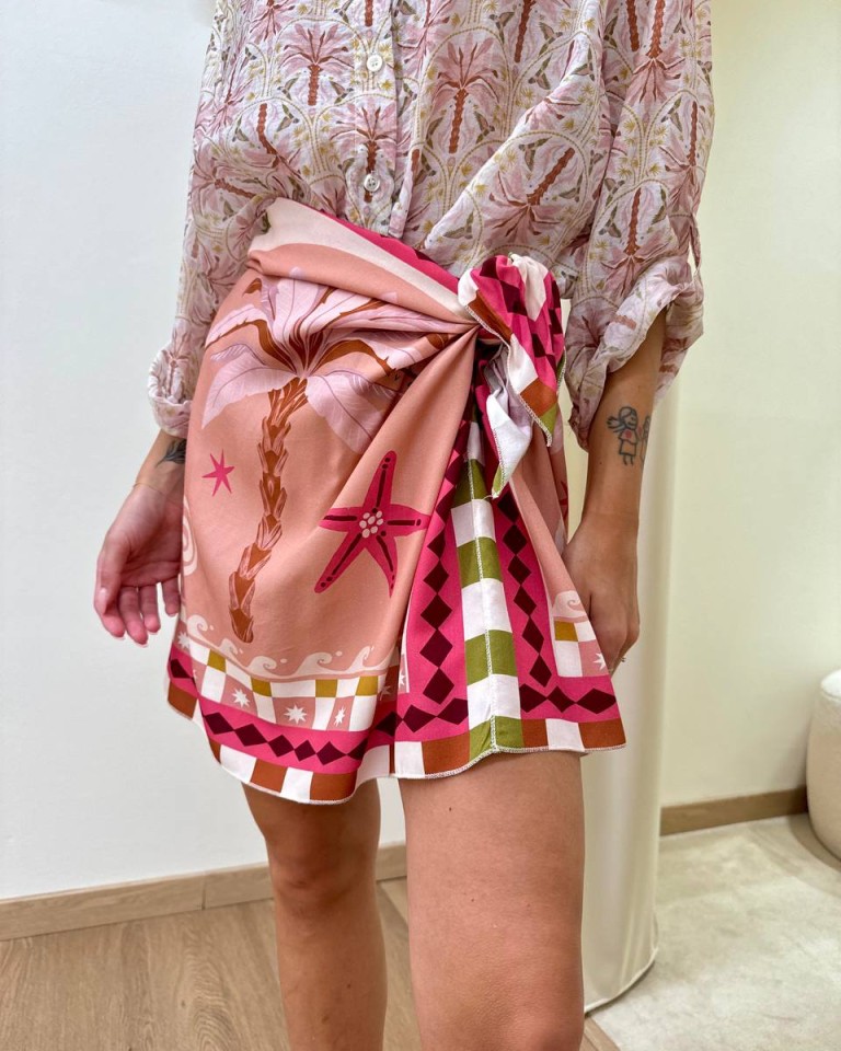 Gonna pareo corta fantasia palme rosa HaveOne Shop Online Gonna pareo corta fantasia palme rosa HaveOne