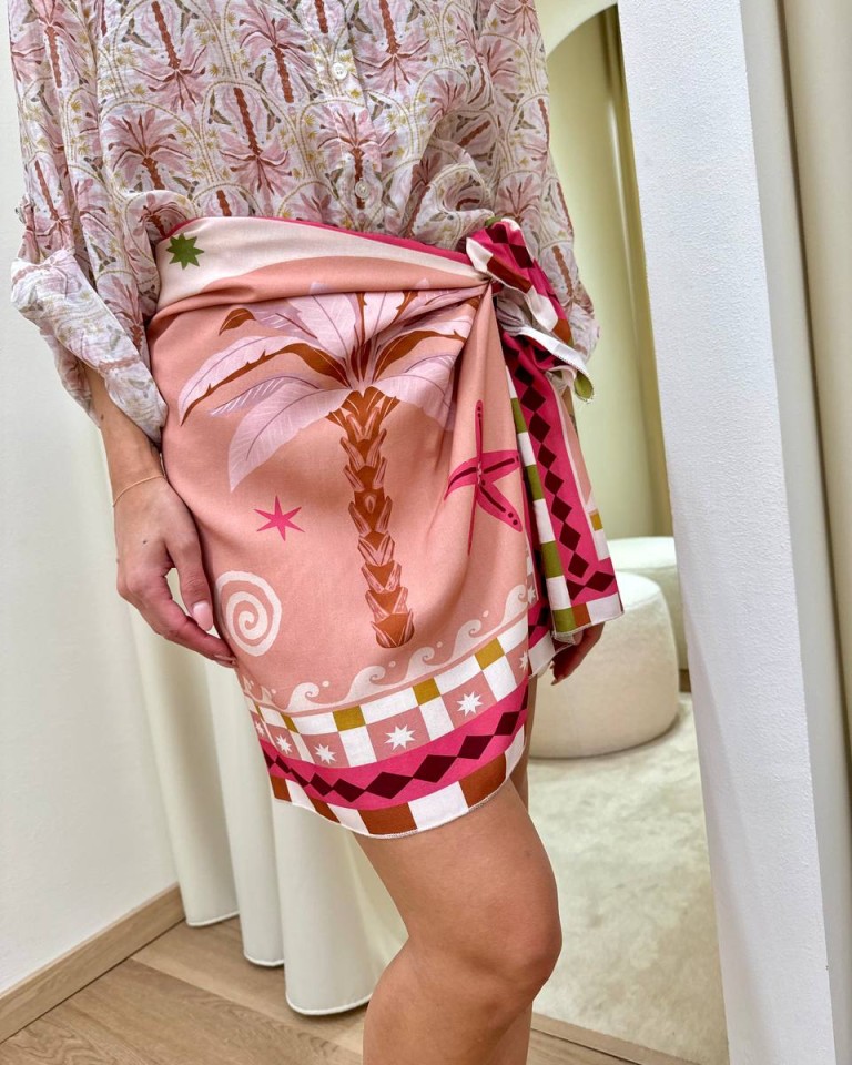Gonna pareo corta fantasia palme rosa HaveOne Shop Online Gonna pareo corta fantasia palme rosa HaveOne