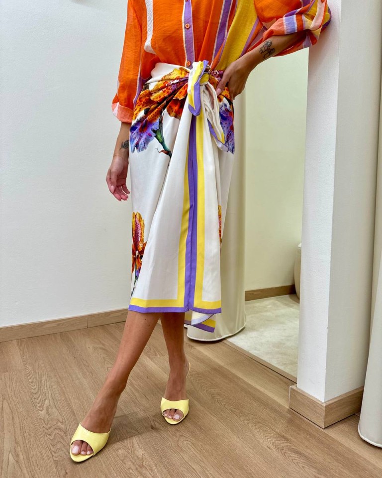 Gonna pareo lunga fiore lilla giallo e arancio HaveOne Shop Online Gonna pareo lunga fiore lilla giallo e arancio HaveOne
