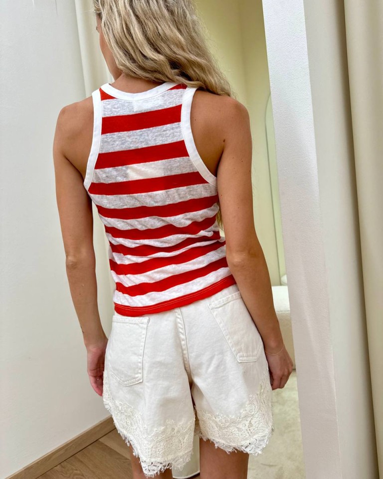 Canotta righe larghe rosse e bianche Vicolo Shop Online Canotta righe larghe rosse e bianche Vicolo