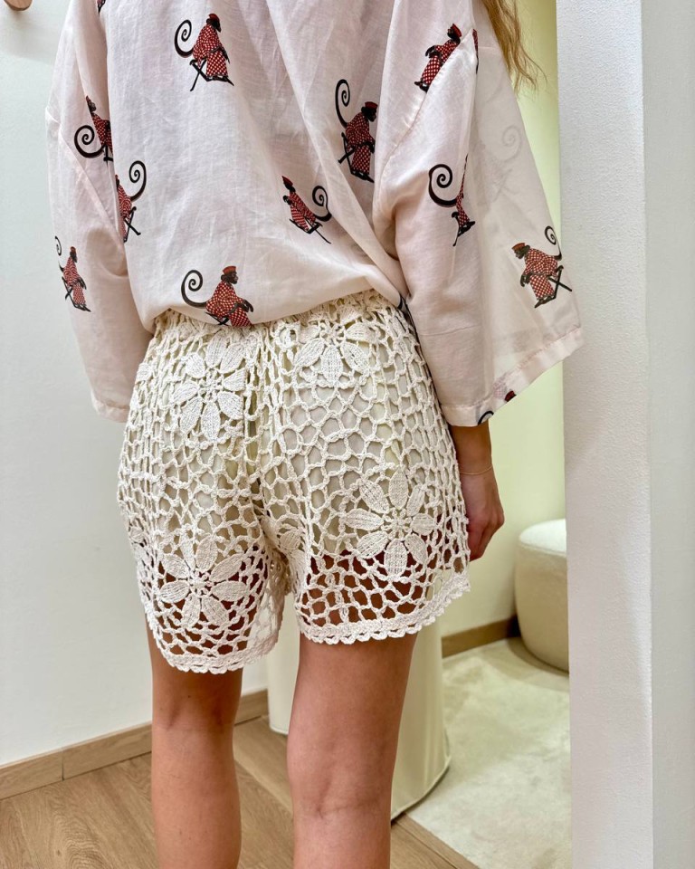 Shorts pizzo macramè avorio Tensione In Shop Online Shorts pizzo macramè avorio Tensione In