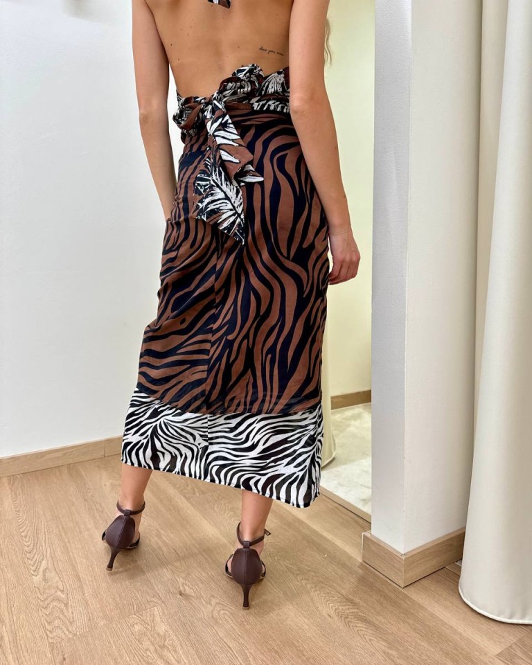 Completo gonna e top fantasia floreale e animalier Vicolo Shop Online Completo gonna e top fantasia floreale e animalier Vicolo