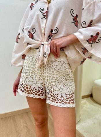 Shop Online Shorts pizzo macramè avorio Tensione In